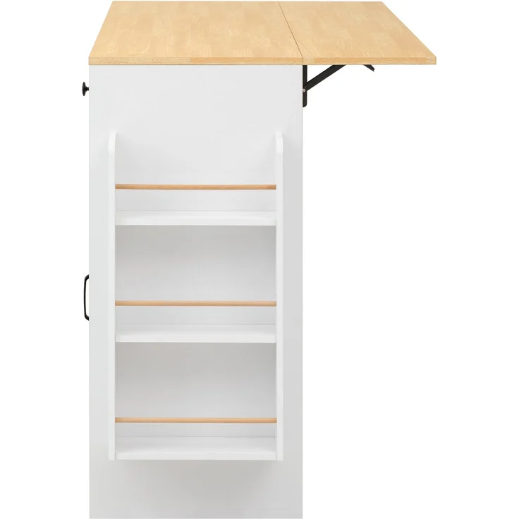 Sideboard 136 x 65 x 90 cm aus MDF in Weiß und Natur mit 3 Schubladen und 2 Türen – Bild 10
