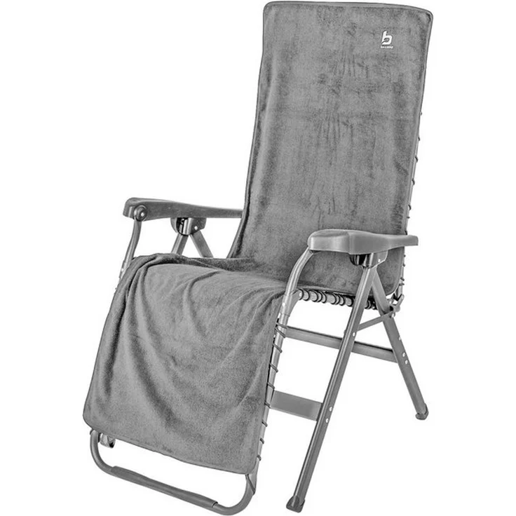 Bo-Camp Hochlehnerauflage Frottee Sitz Auflage Hochlehner, Kissen Bezug Garten Camping Klapp Stuhl – Bild 2