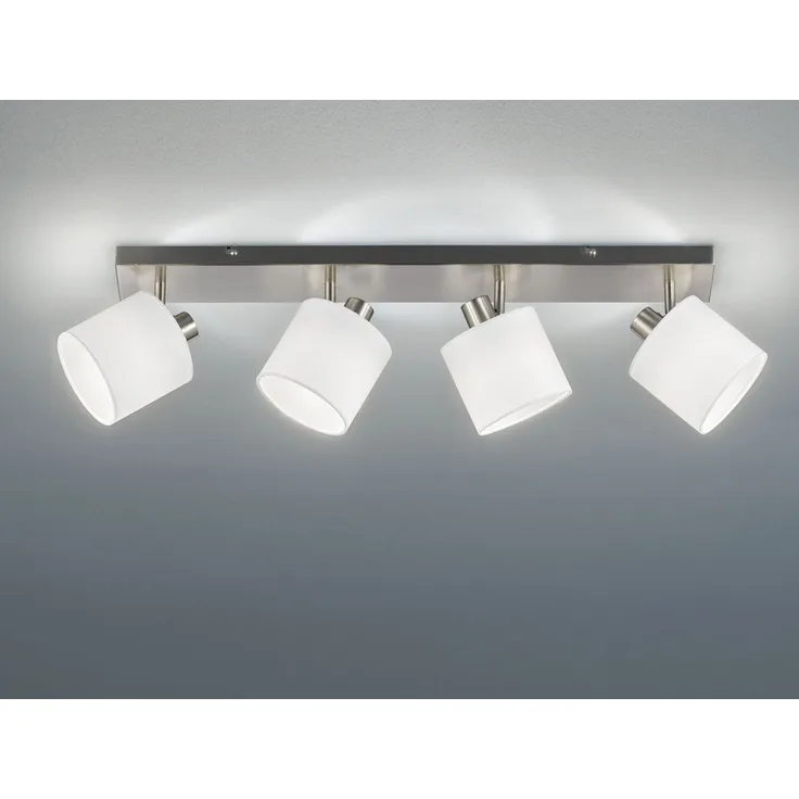 Deckenleuchte, silber weiß, Spots verstellbar, L 70 cm