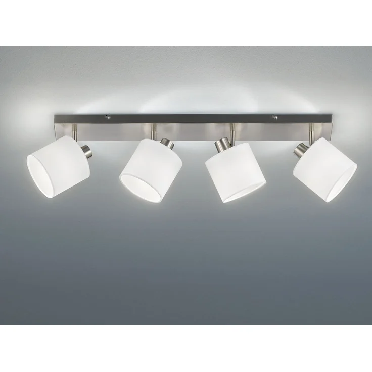 Deckenleuchte, silber weiß, Spots verstellbar, L 70 cm – Bild 1