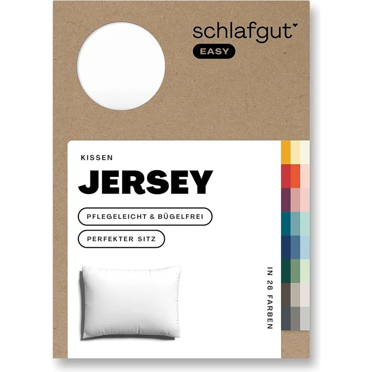 Schlafgut 'EASY' Kissenbezug, Jersey, Baumwolle, full-white, 70x90 cm