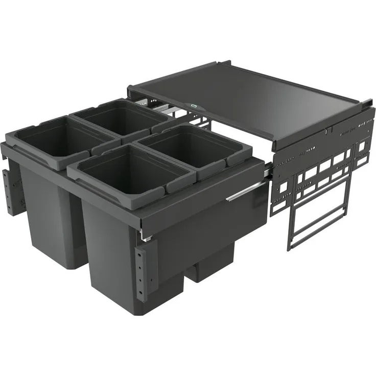 Naber 8013316 Abfallsammler Cox® Base 360 S/600-4 ohne Biodeckel, anthrazit / 60 cm Schrankbreite