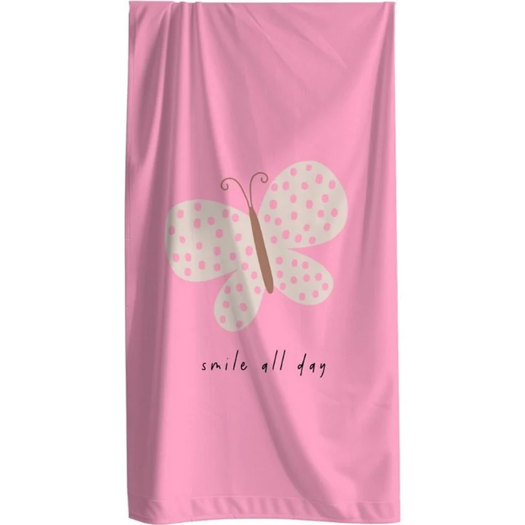 MTOnlinehandel Strandtuch Kinder • 70x140 cm • Schnelltrocknend, Baumwolle & Mikrofaser Mix (1-St), Badetuch • Weich & Saugfähig • Strand • Meer • Schmetterling – Bild 1