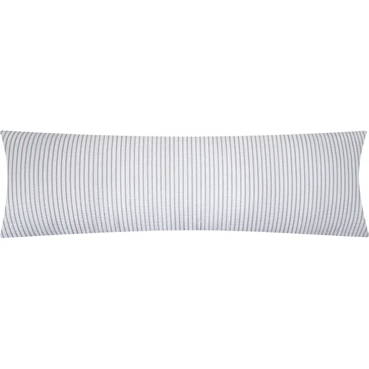 Heubergshop Seitenschläferkissenbezug, (1 Stück), Seersucker 40x145 cm Streifen grau weiß 100% Baumwolle (BS-Streifen) – Bild 1