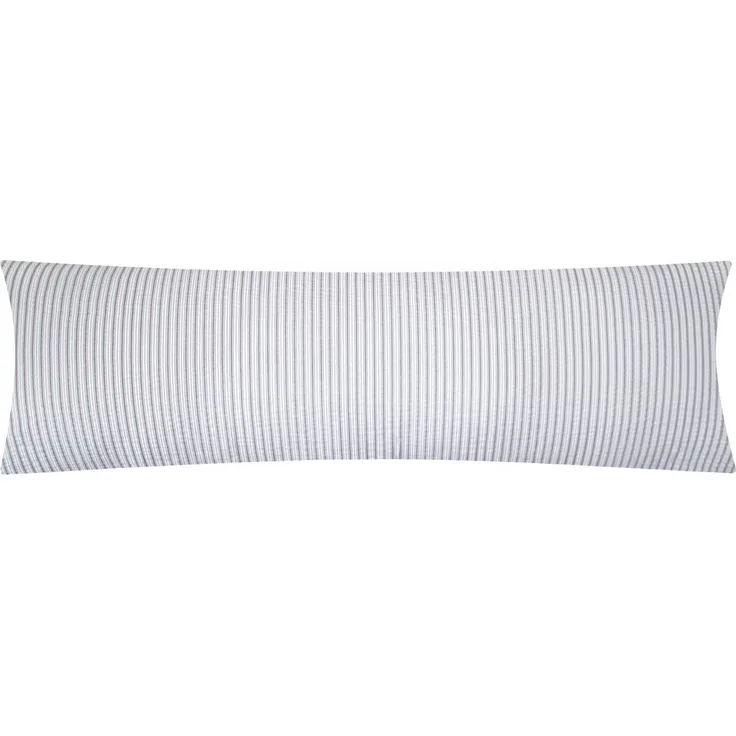 Heubergshop Seitenschläferkissenbezug, (1 Stück), Seersucker 40x145 cm Streifen grau weiß 100% Baumwolle (BS-Streifen)