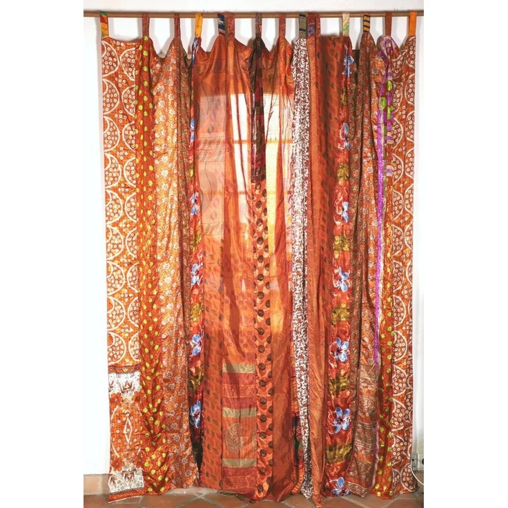 Guru-Shop Vorhang Seidiger Vorhang (1 Stk) Gardine aus Patchwork.. – Bild 3