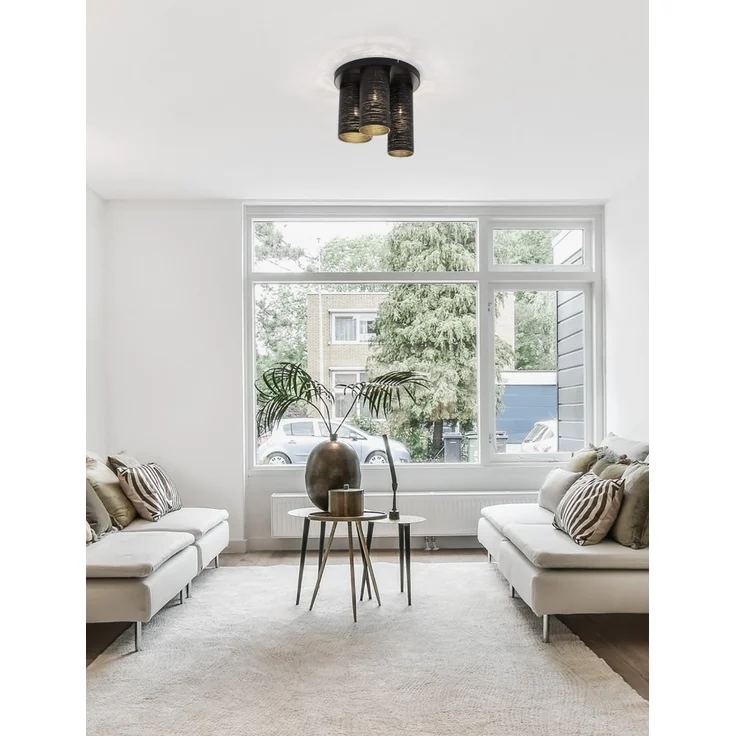 Nova Luce 9555811 ZANE Deckenleuchte 3-flammig Schwarz Gold E14 – Bild 5
