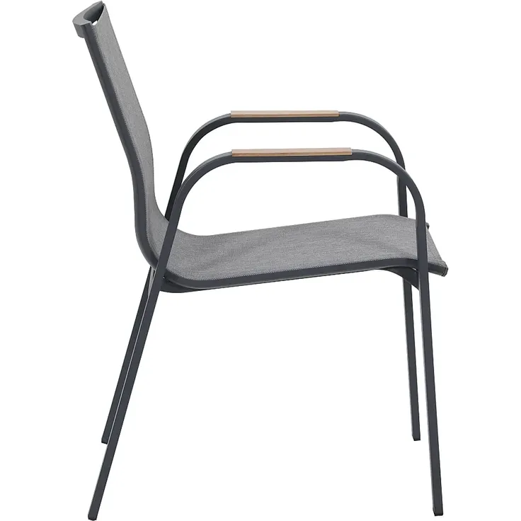 Vente-unique - ZEYVA Gartenessgruppe Metall Grau - B 65 cm100 cm x H 86,5 cm76 cm x L 52 cm240 cm180 cm – Bild 7