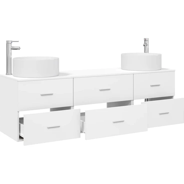vidaXL Badezimmerschrank-Set 3 stk. Weiß 161,5 x 44,5 x 80 cm 3405939 – Bild 3