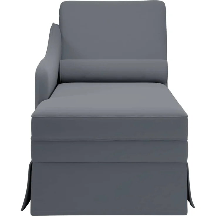 vidaXL Chaiselongue mit Nackenrolle Rechter Armlehne Dunkelgrau Samt 4009783 – Bild 3