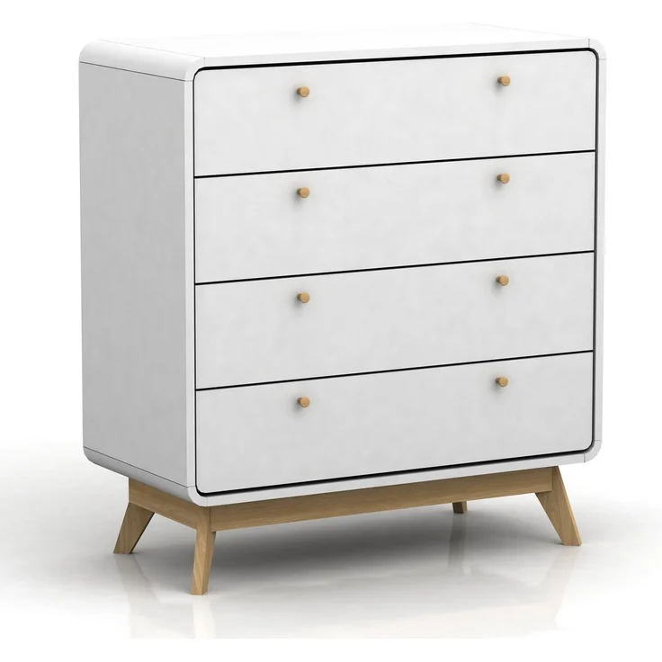 Kommode >Janne< in Weiß - 80x88x39cm (BxHxT) – Bild 1