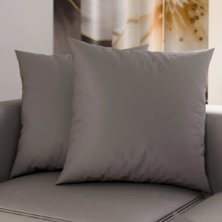 PETTI Artigiani Italiani – 2er-Set Kissenbezüge 60x60 cm aus Mikrofaser, Zierkissenbezüge für Schlafzimmer & Sofa, Uni Dunkelgrau, 100 % Made in Italy – Bild 1