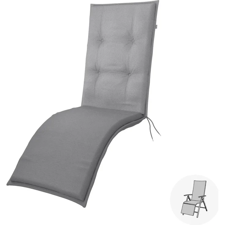 Doppler Sitzauflage "Star" Relax, grau, für Relaxliege (170 x 48 x 6 cm)