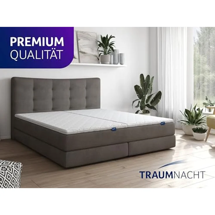 Traumnacht orthopädischer Matratzentopper, mit einem bequemem Komfortschaumkern, Öko-Tex zertifiziert, 90x200 cm, produziert nach deutschem Qualitätsstandard, Weiß – Bild 3