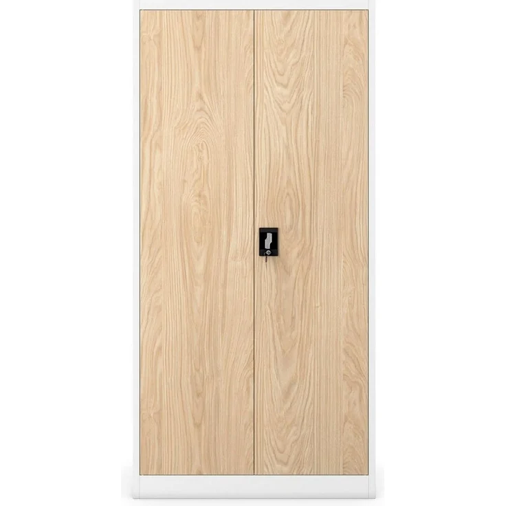 Jan Nowak Aktenschrank Büroschrank Metall mit Schließfach, 185x90x45 cm | Ordnerschrank, Dokumentenschrank, Archivschrank für 48 Ordner, 3 Fachböden je 50 kg, separates Schließfach, 3-Punkt-Schloss – Bild 4