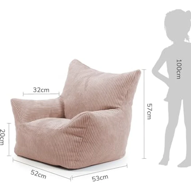 mokebo Der Pausenheld Kindersessel aus Cord, ergonomischer Kindersitzsack in Rosa für Kinder von 2 bis 6 Jahren – Bild 5