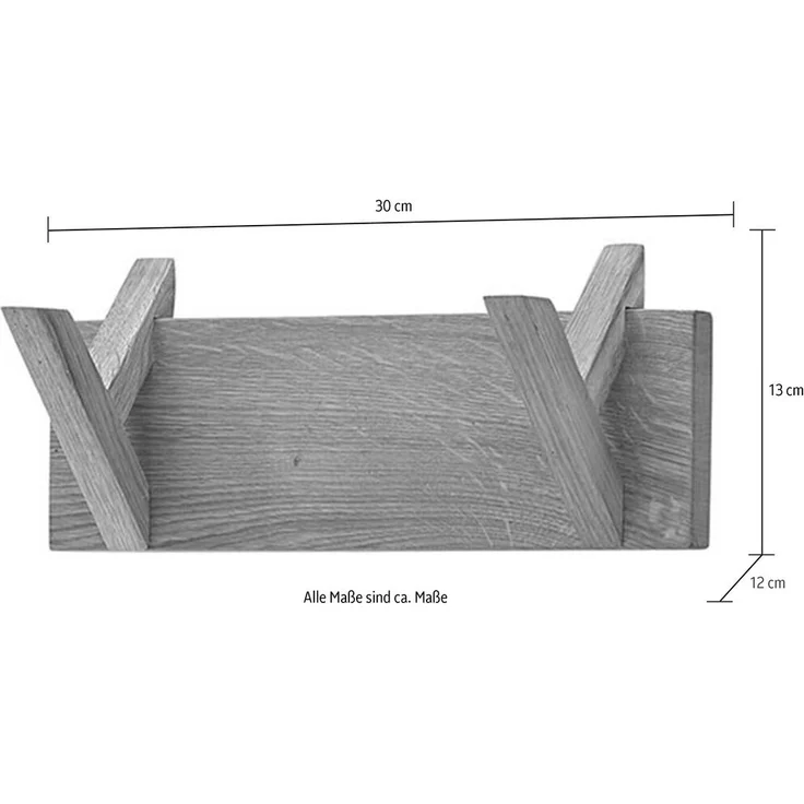 Garderobenpaneel >BANTRY< in holzfarben, Eiche massiv geölt - 30x13x12cm (BxHxT) – Bild 5