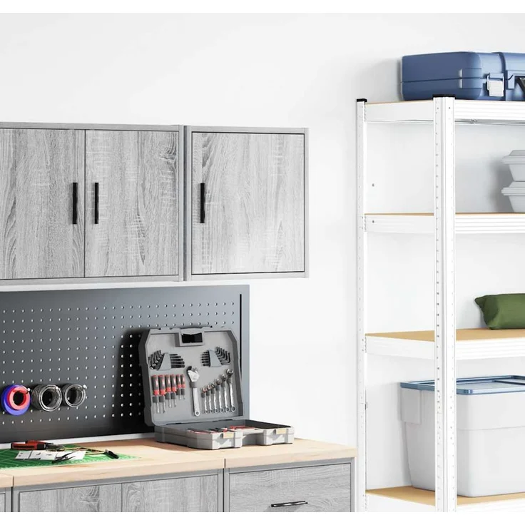 vidaXL Garagen-Wandschrank Grau Sonoma Holzwerkstoff 860635 – Bild 3