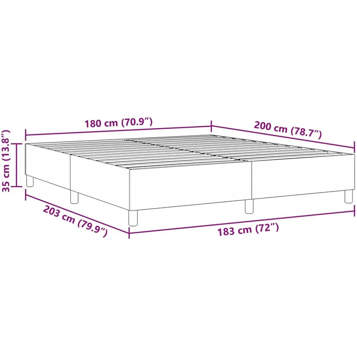 vidaXL Plattformbettgestell Dunkelgrau 180 x 200 cm Cordstoff 3337423 – Bild 10
