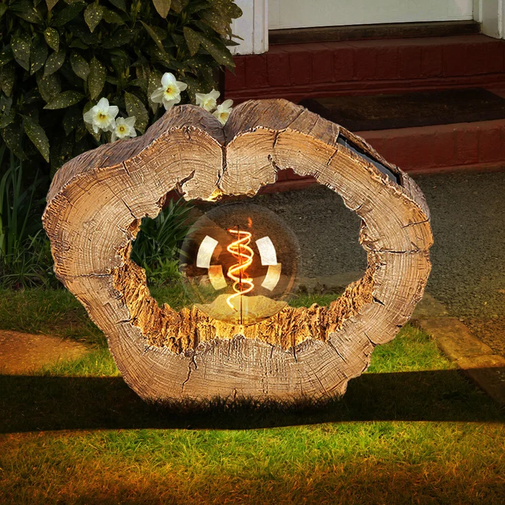 LED Solarleuchte, Baumscheibe, Holzoptik, L 30,5 cm – Bild 7