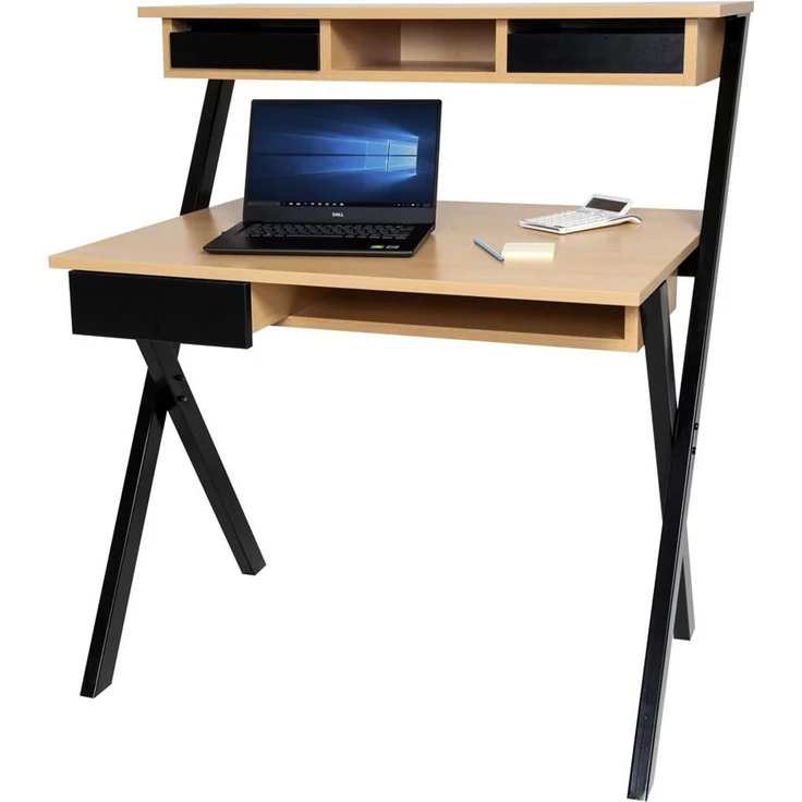 Homeoffice Schreibtisch X-Home Buche Dekor – Bild 10