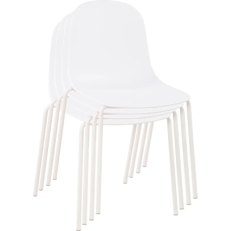 Gartenmöbel-Set IDA mit 4 Stühlen - 166x162x85cm, Kunststoff, Weiß | Balkonset Gartenset Tisch mit Stühlen Bistroset Outdoor – Bild 6