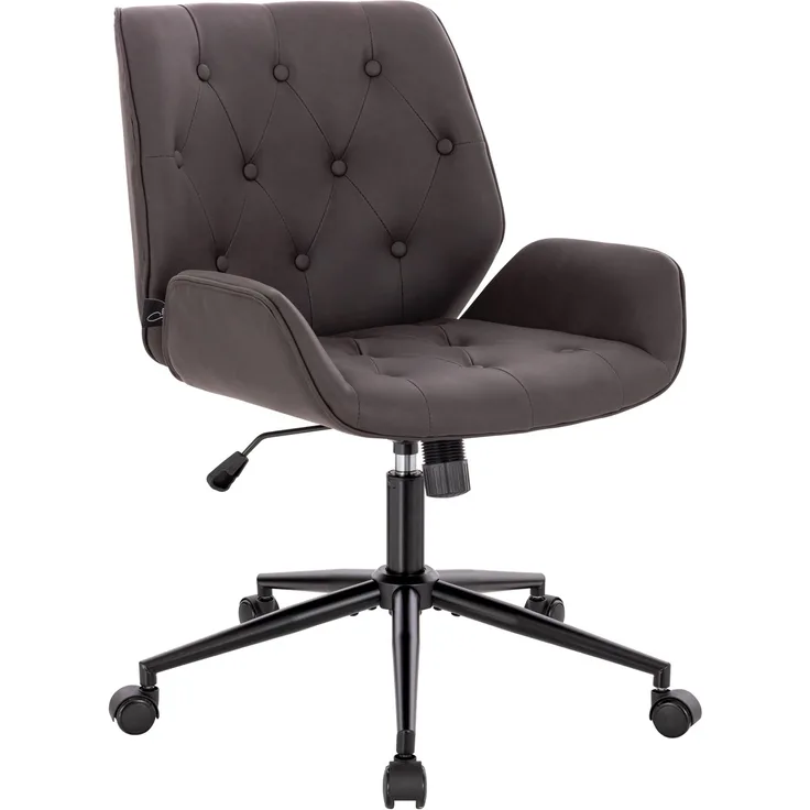 SVITA GABRIEL Bürostuhl Schreibtischstuhl Vintage-Design Kunstleder Schwarz