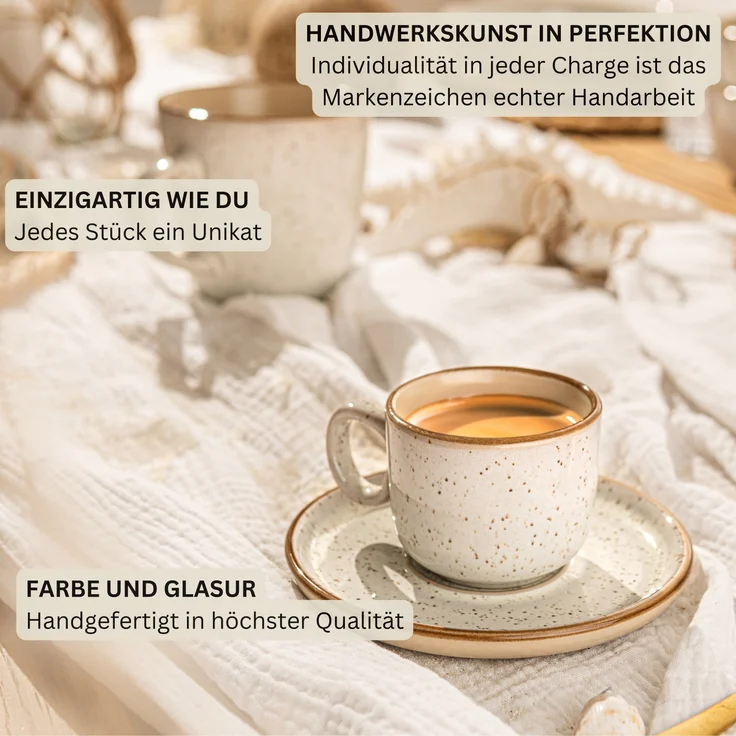 SÄNGER Espressotassen Set Rio Creme 8 teilig für 4 personen – Bild 5