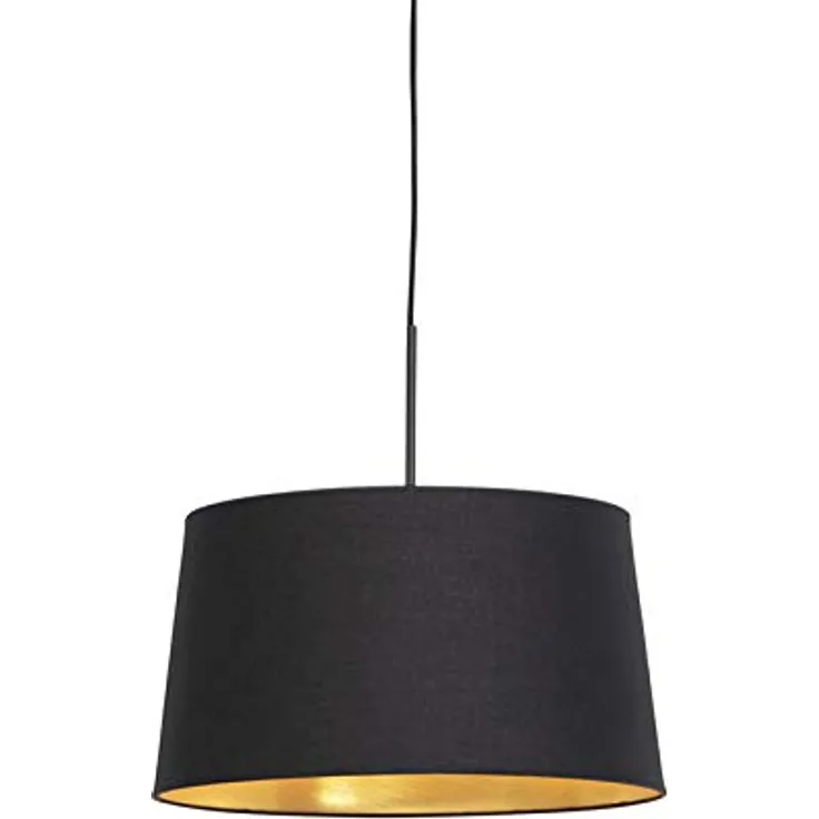 Qazqa Esstisch classic-antique Pendelleuchte Combi, Schwarz Gold, dimmbar, E27 Fassung, 55cm, ideal für Esszimmer, Flur, Küche, Schlafzimmer und Wohnzimmer