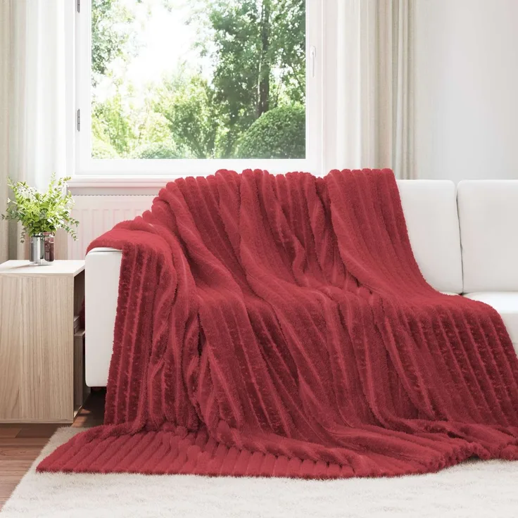 vidaXL Wohndecken 6 Stk. Bordeauxrot 240 x 220 cm 8.76 Fleece 42016895