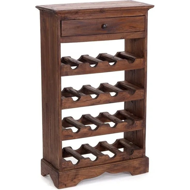 DESIGN DELIGHTS Weinregal WEINREGAL 85x55cm(HxB), Flaschenregal mit Schublade vintage braun