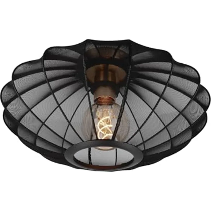 LUCIDE CORINA Deckenleuchte, Ø 40 cm, 1xE27, Schwarz, geeignet für LED-Lichtquellen, dimmbar
