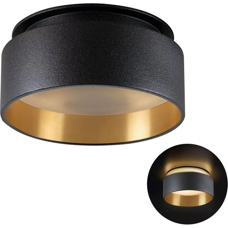 SSC-LUXon LED Aufbaustrahler Design LED Einbauspot Sudara schwarz gold indirektes Licht mit LED, Warmweiß bis Tageslicht – Bild 5