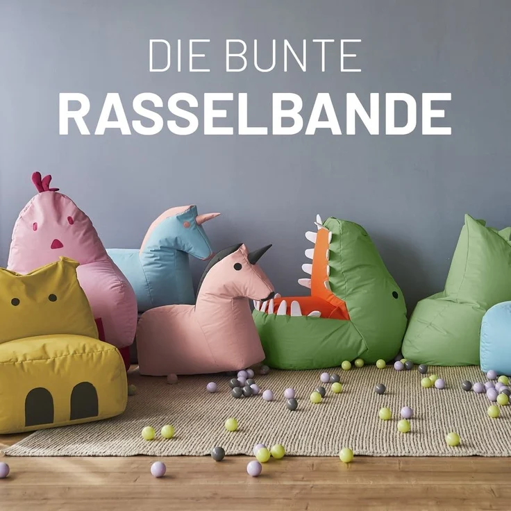 LUMALAND Kindersitzsack-Set "Dino" (2-tlg.) - indoor & outdoor - Pastell Grün – Bild 7