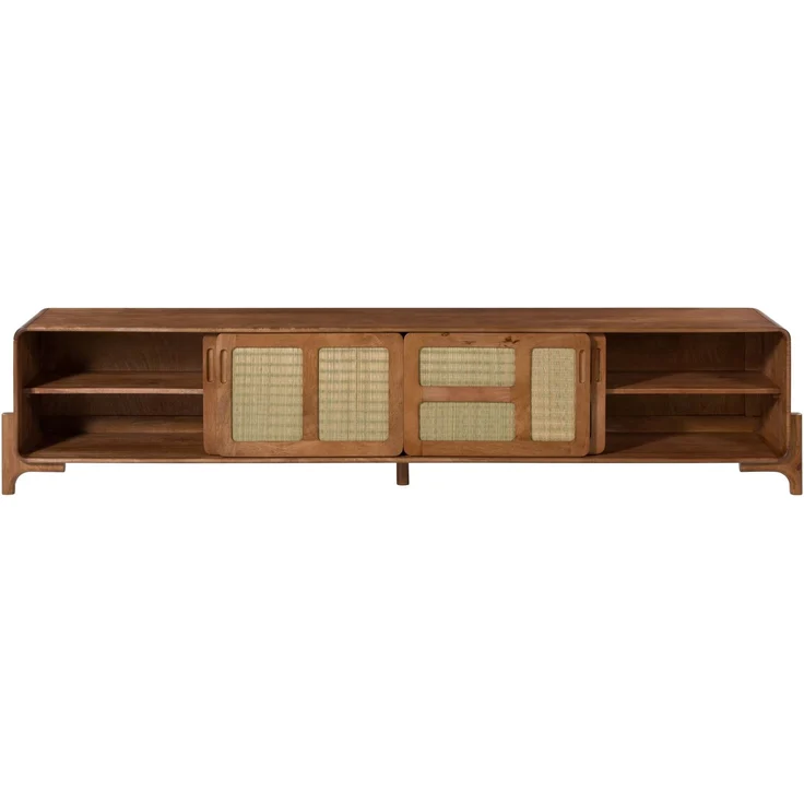 TV-Board Mango/Seegras 240 x 40 x 50 hellbraun lackiert MIZUMI #107 – Bild 2