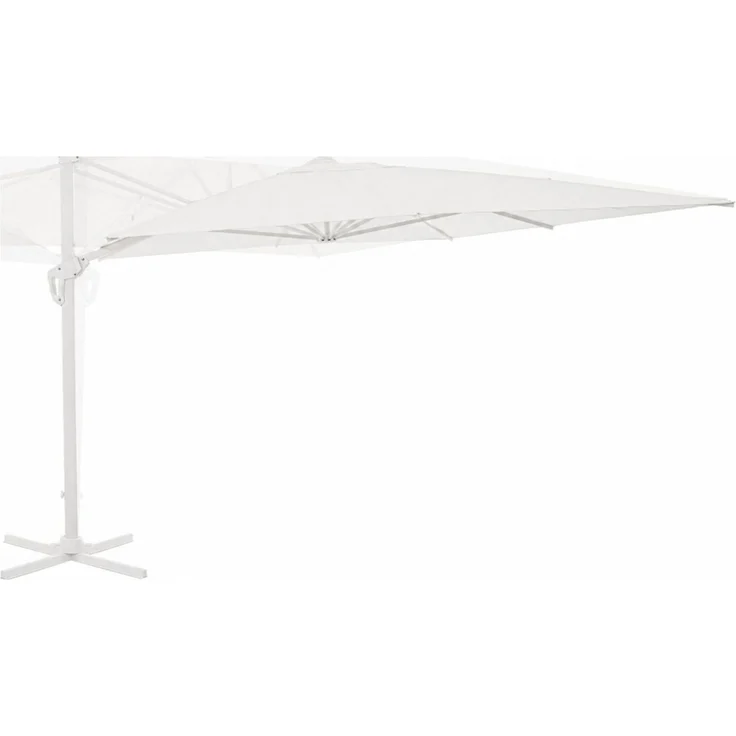 Sonnenschirm Gava aus Aluminium, Ampelschirm 3x4 m, modern, weiß, 360° schwenkbar – Bild 3