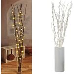 Mojawo Lichterzweige mit 80 LEDs, Kunststoff silber, 120 cm