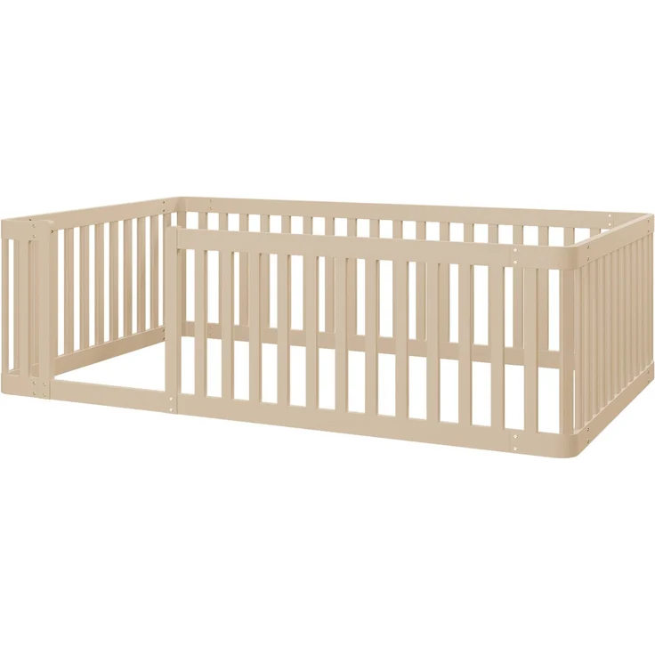 90x200 Holzbettgestell mit Zaun, Cream – Bild 6