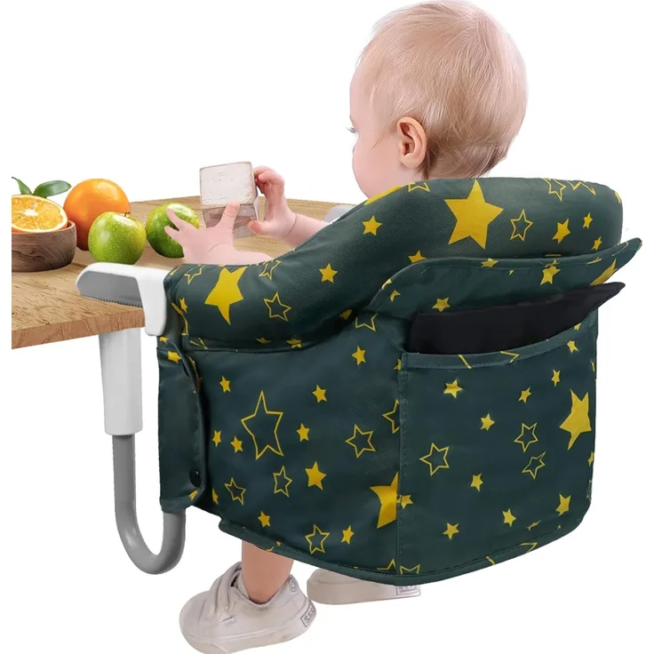 Tischsitz Faltbar Babysitz,Teglü Hochstuhl baby Faltbar Kinderstuhl mit Transportbeutel/Sicherheitsgurt für zu Hause und Reisen (6 bis 36 Monate,15 KG)