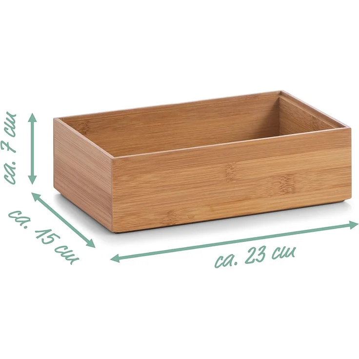 Zeller Present Aufbewahrungskorb Ordnungsbox, Bambus, 1500 ml, 23 x 15 x 7 cm – Bild 3