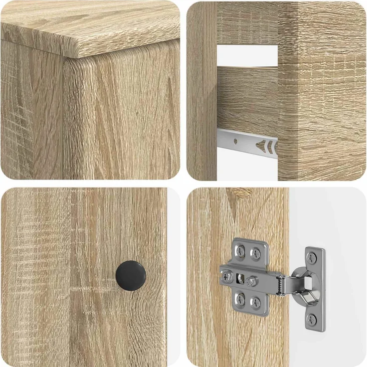 vidaXL 3-teiliges Badezimmer-Schranksystem BREDA 3 stk. Sonoma-Eiche 3418046 – Bild 6