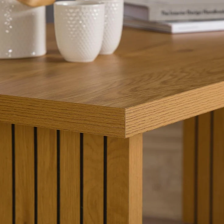 IDIMEX Couchtisch RIKA, Moderner Wohnzimmertisch mit Lamellenbeinen Wildeiche Dekor – Bild 4