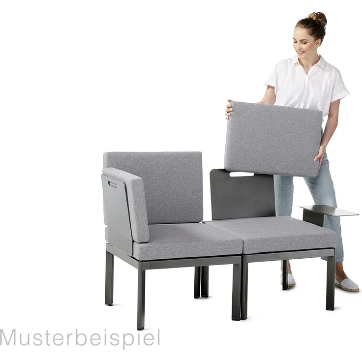 Sieger Lugo Lounge Basis - inkl. 1x Rücken- / Seitenelement + 1x Verbindungselement Einzelteil des Loungesets Lugo, Aluminium Eisengrau, 60 x 36 x 60 – Bild 15