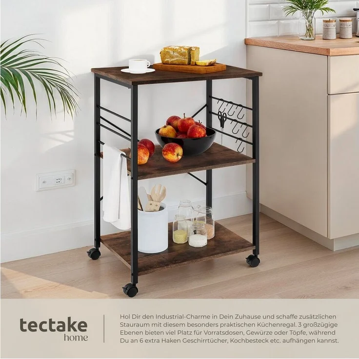 tectake Servierwagen Rugby, Industrial Style – Bild 2