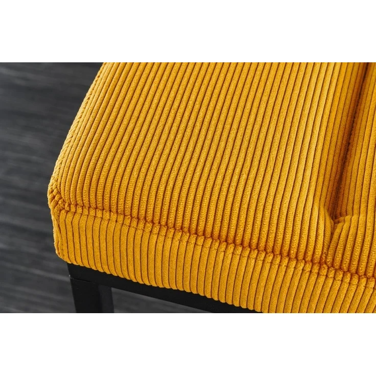 riess-ambiente Sitzbank PETIT BEAUTÉ 80cm senfgelb / schwarz (Einzelartikel, 1-St), Wohnzimmer · Cord · Metall · Flur · Küche · Polster · Schlafzimmer – Bild 2