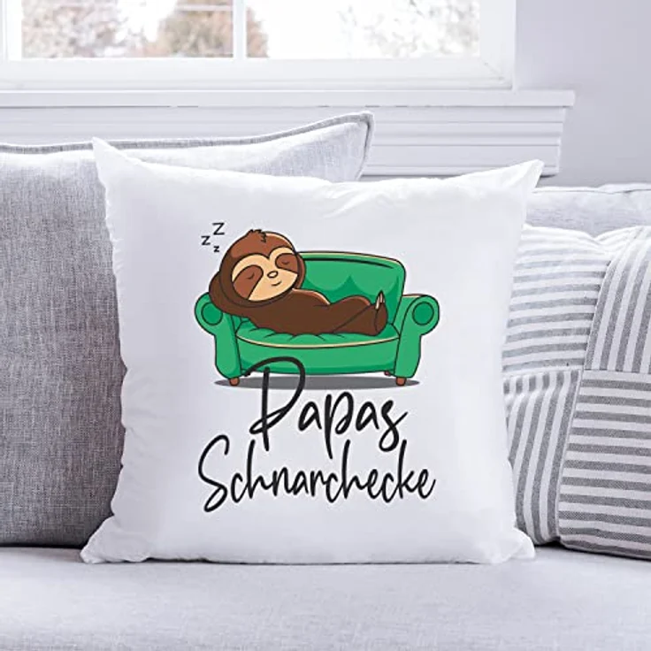 GRAVURZEILE Zierkissen mit Motiv - Schnarchecke - Lustiges Geschenk -, starke Farben ohne verblassen, Maschinenwäsche - Papa - mit Füllung – Bild 3