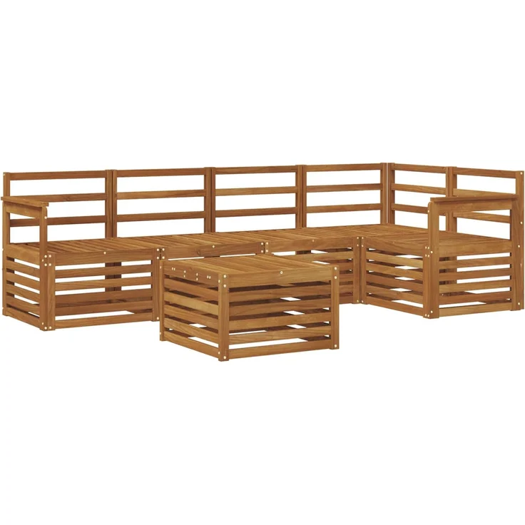 vidaXL Outdoor-Sofagarnitur 6 stk. 5-Sitzer Natur Massivholz Akazie 3374834 – Bild 2