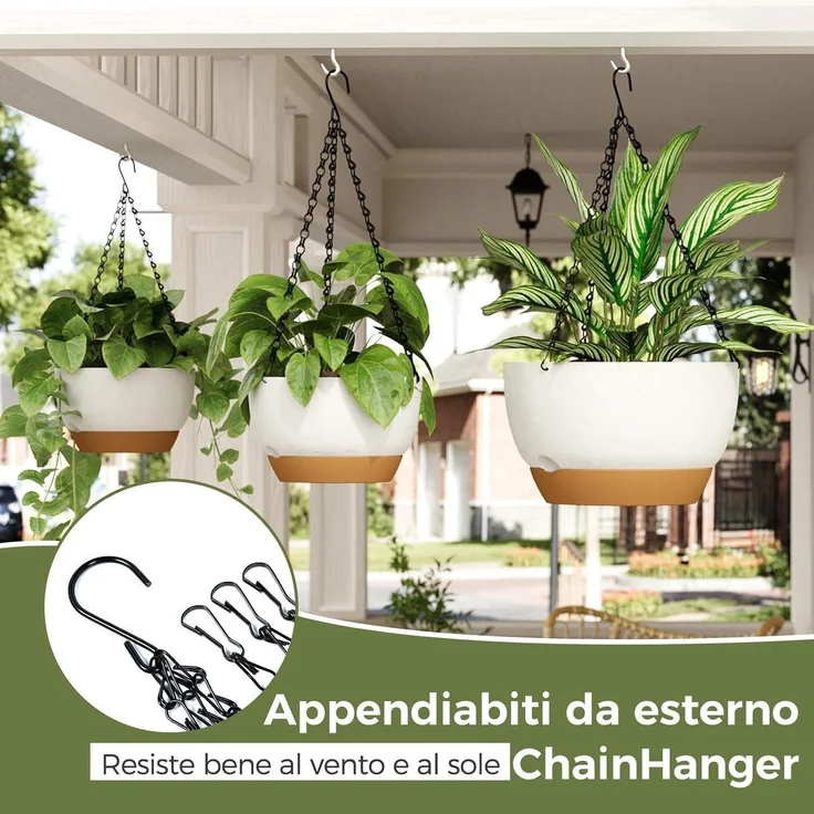 Blumenampeln Makramee 3er Set Selbstbewässerung Weiß – Bild 6