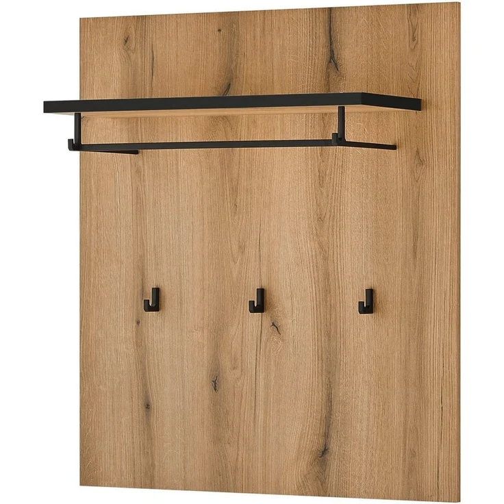 Home affaire Garderobenpaneel Cantara, Wandregal, Flurgarderobe mit Hutablage, Kleiderstange & Haken, vielseitig einsetzbar, in zwei Farben verfügbar, 79 cm breit – Bild 2