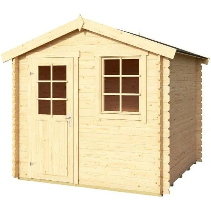 Lasita Maja Gerätehaus Wels aus Holz in Graumit 28 mm Wandstärke mit Montagematerial